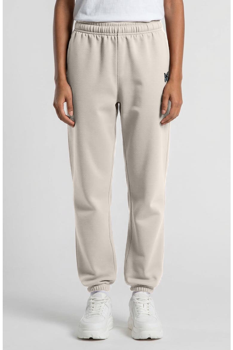 Butterfly Midweight Relaxed Fleece Track Pants, Main, color, Bone