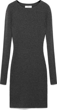 MANGO TEEN Ribbed Long Sleeve Sweater Dress