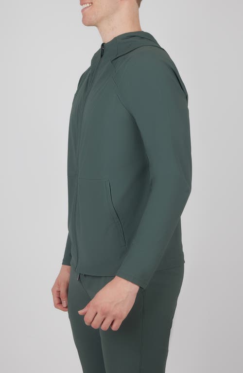 90 Degree By Reflex Waffle Warp Zip Hoodie In Urban Chic