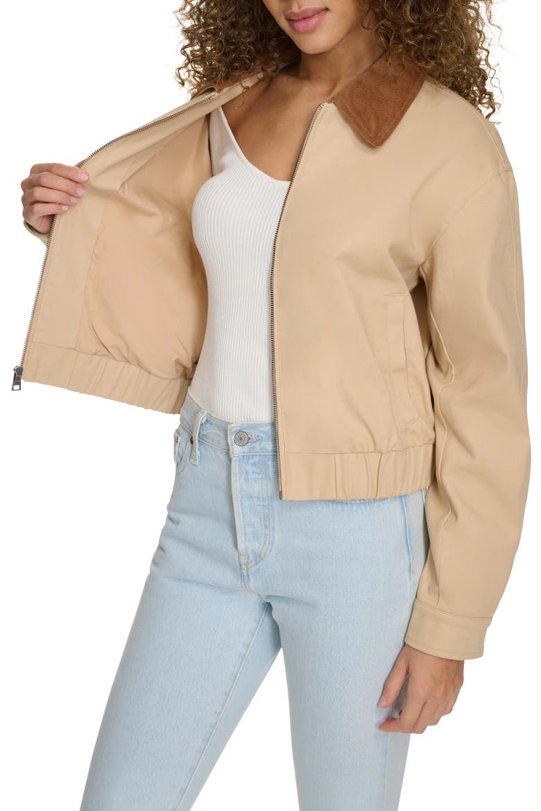 Cotton Bomber Jacket, Alternate, color, TAN