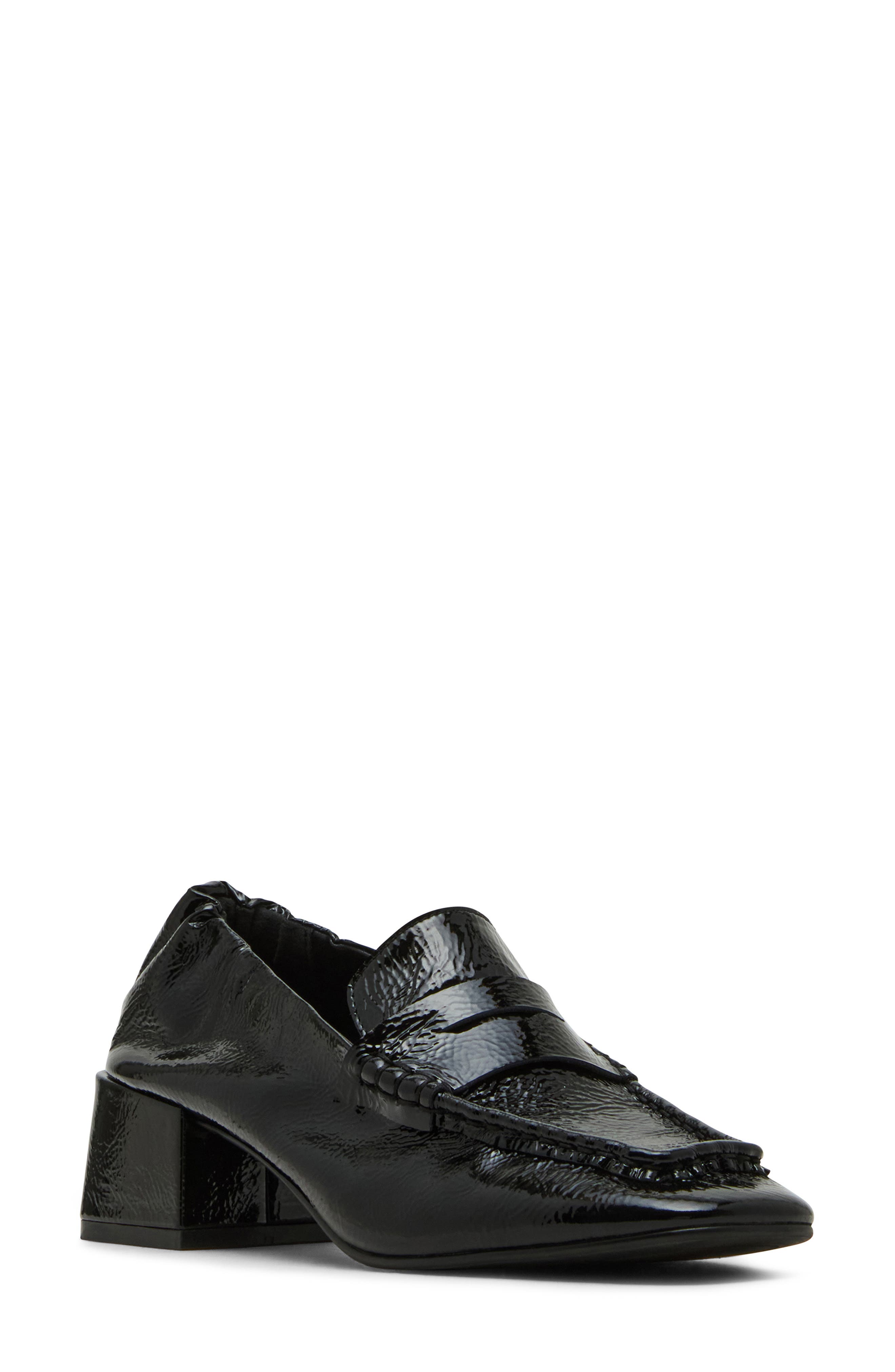 Steve Madden Estee Loafer, Main, color, Black Crinkle Patent