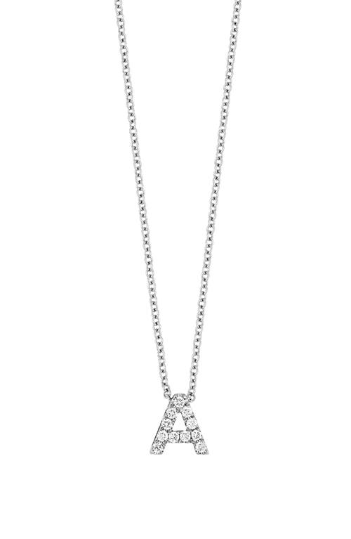 Bony Levy Diamond Pavé Initial Pendant Necklace In 18k White Gold - A