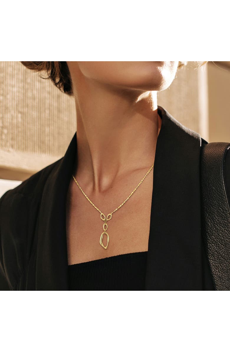 Julianna B. Abstract Shape Lariat Necklace 10k, Alternate, color, 10K Yellow Gold