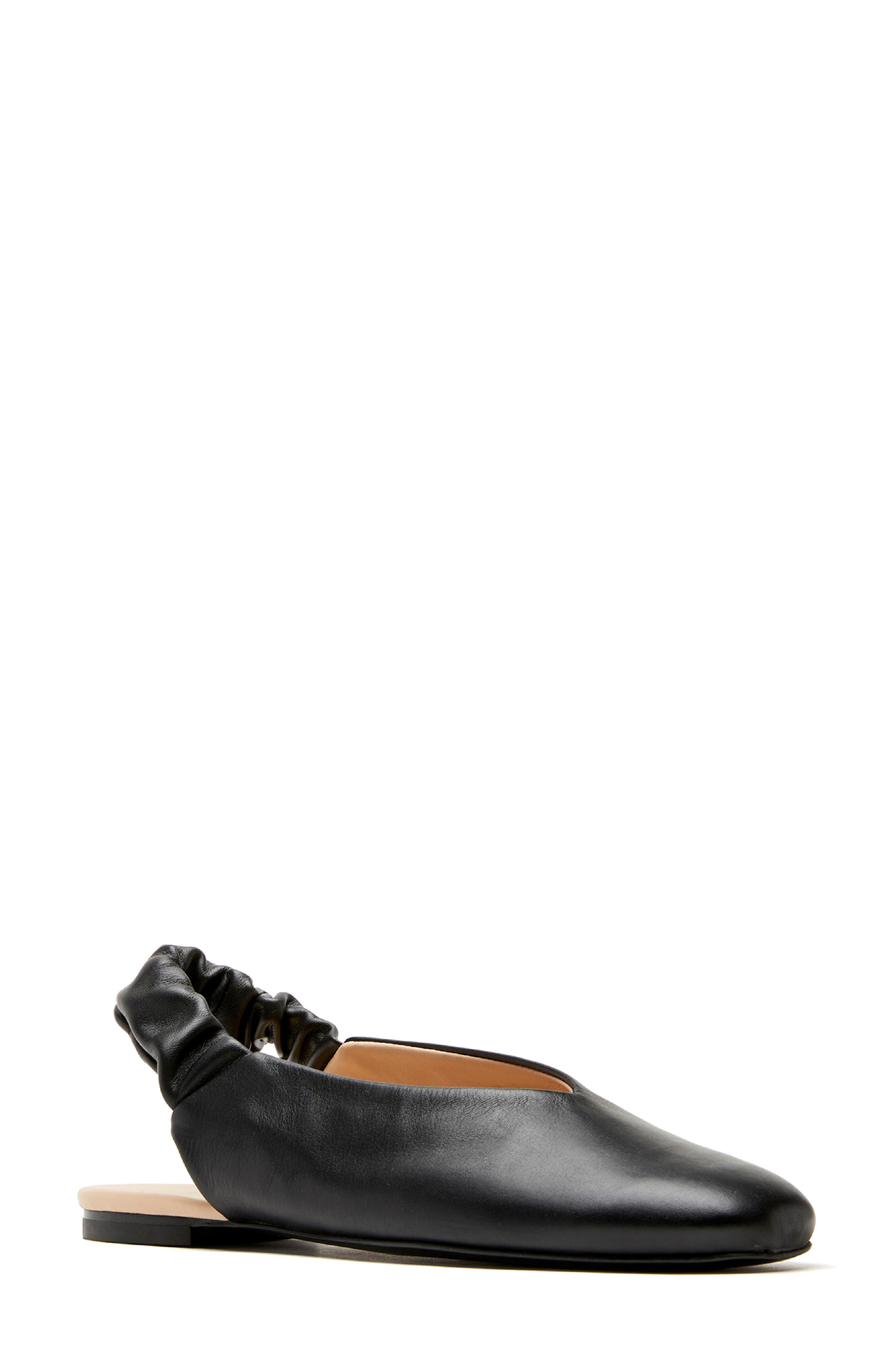 La Canadienne Glenn City Dry<sup>™</sup> Waterproof Slingback Flat, Main, color, Black Leather