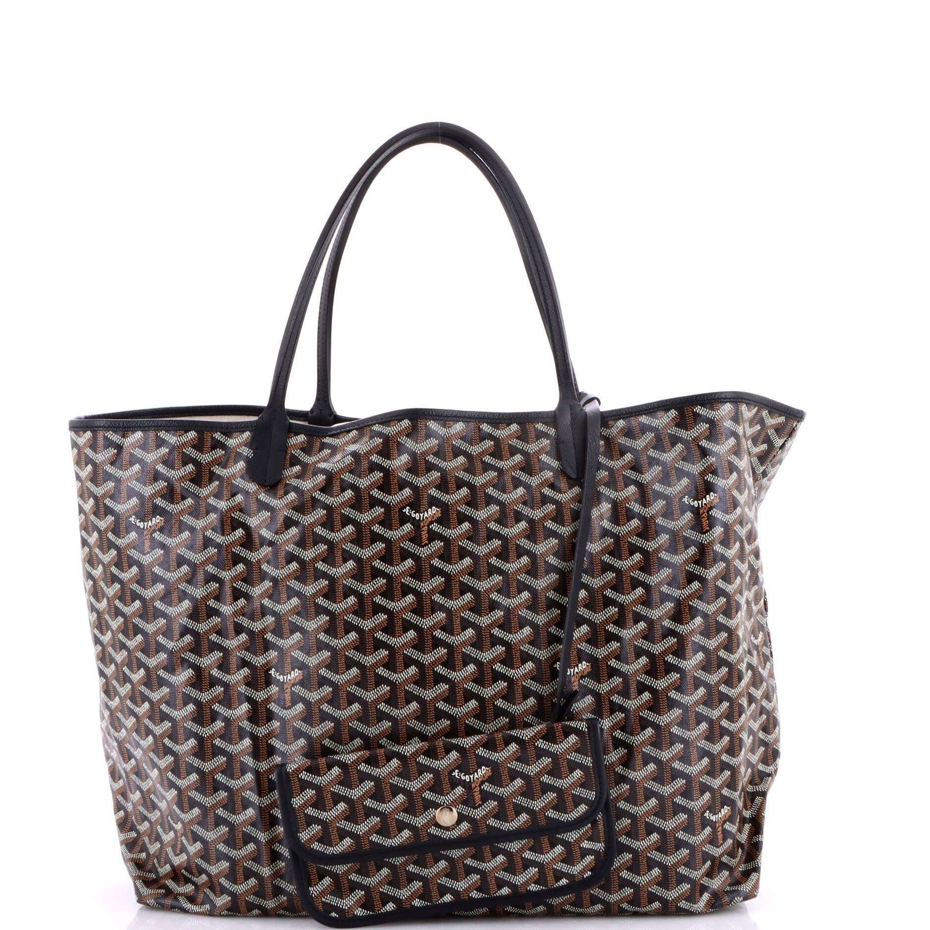 Pre-Owned Goyard Saint Louis Tote Coated Canvas GM, Alternate, color, Black