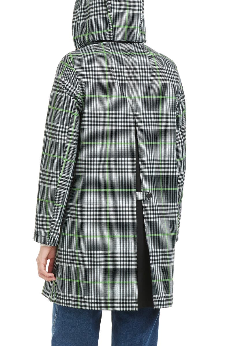 Kate Spade New York plaid short rain coat, Alternate, color, Pop Glen Plaid