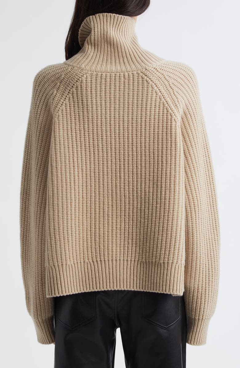 Nili Lotan Amaya Fisherman Knit Cashmere Turtleneck Sweater, Alternate, color, Taupe