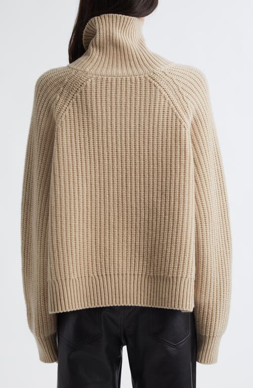 Nili Lotan Amaya Fisherman Knit Cashmere Turtleneck Sweater In Brown