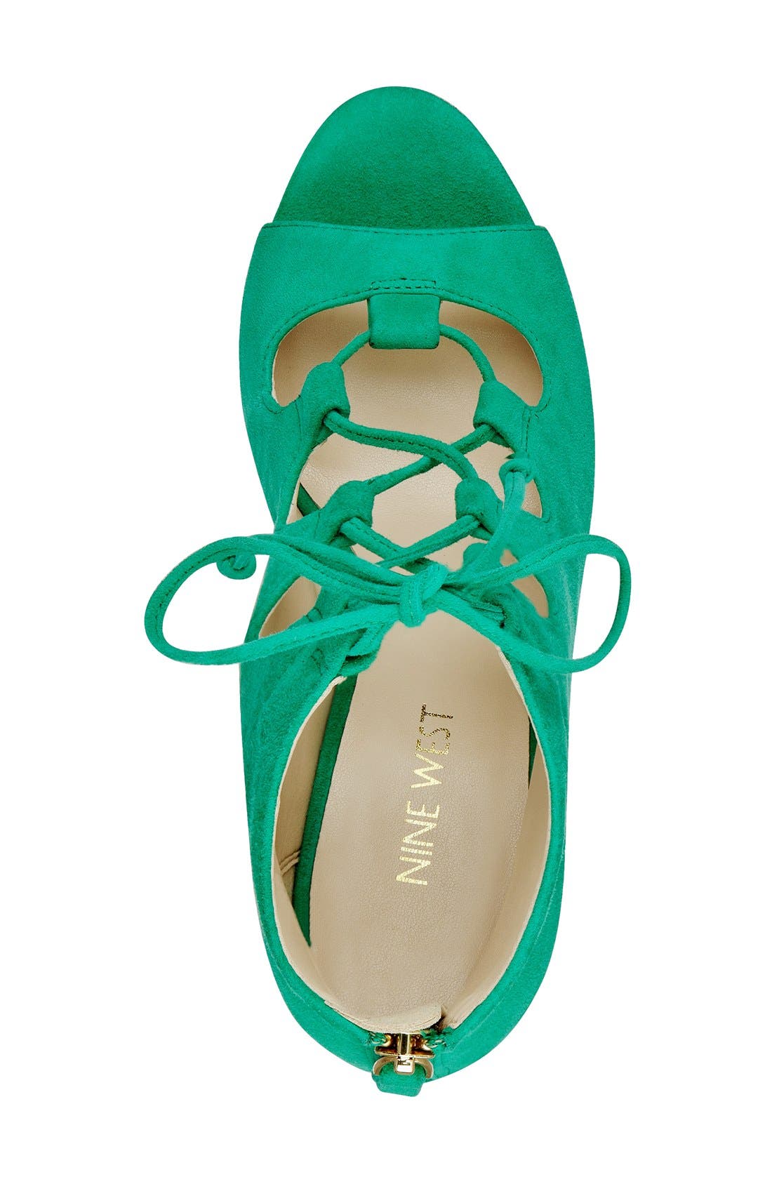 'Unforgettable' Lace-Up Sandal, Alternate, color, GREEN SUEDE