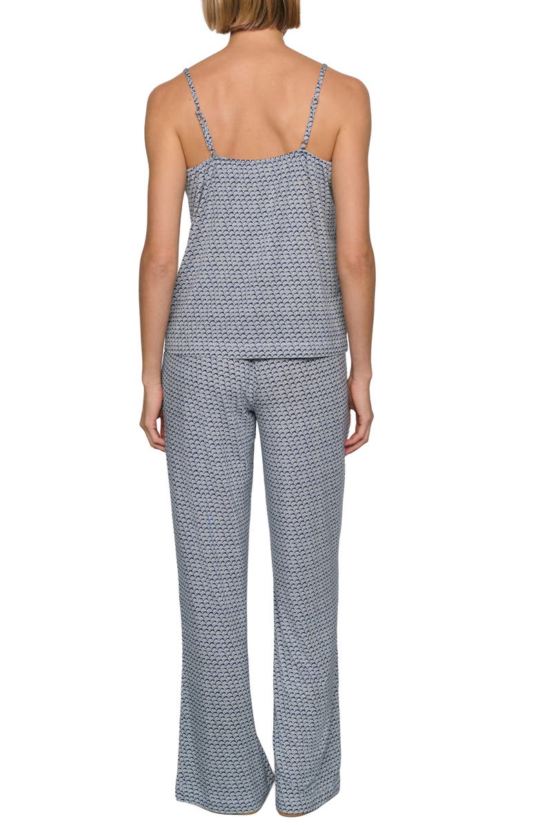 Eberjey Gisele Printed Camisole Pants Pajamas, Alternate, color, Seashell Navy