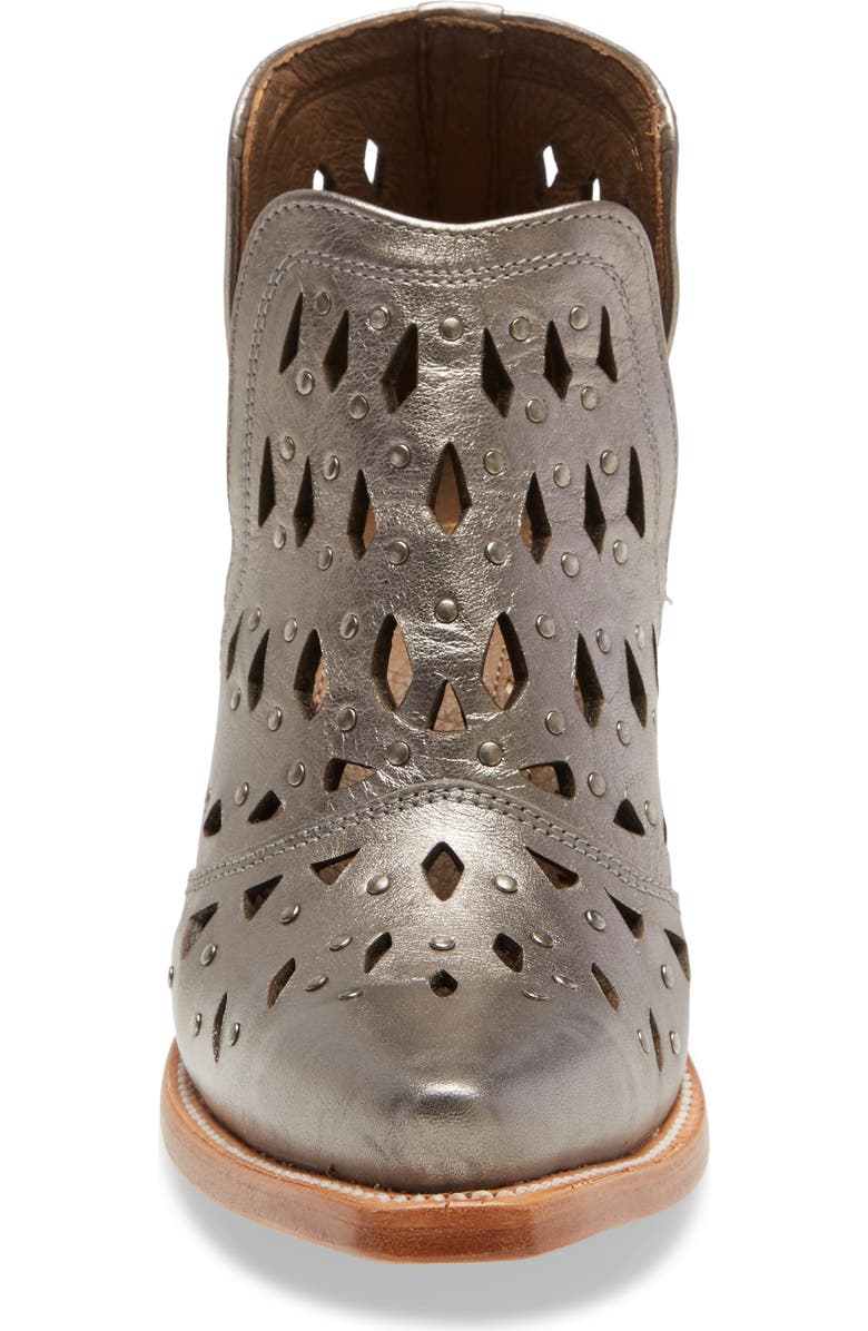 Ariat Dixon Perforated Studded Bootie, Alternate, color, Silver Metallic