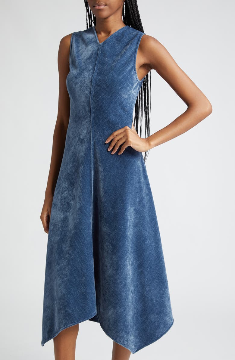 Proenza Schouler Layla Velvet Asymmetric Hem Dress, Alternate, color, 