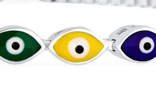 Bling Jewelry Evil Eye Tennis Bracelet In Metallic