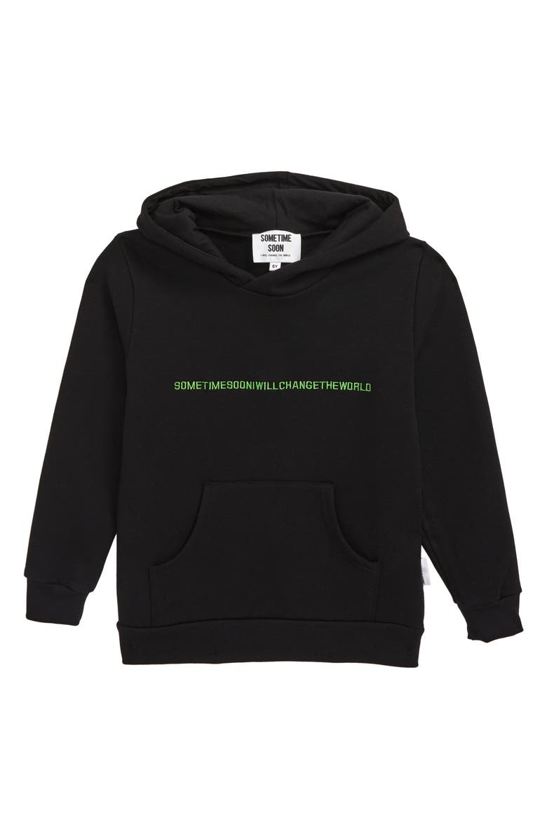 Sometime Soon Follow Embroidered Hoodie, Main, color, 
