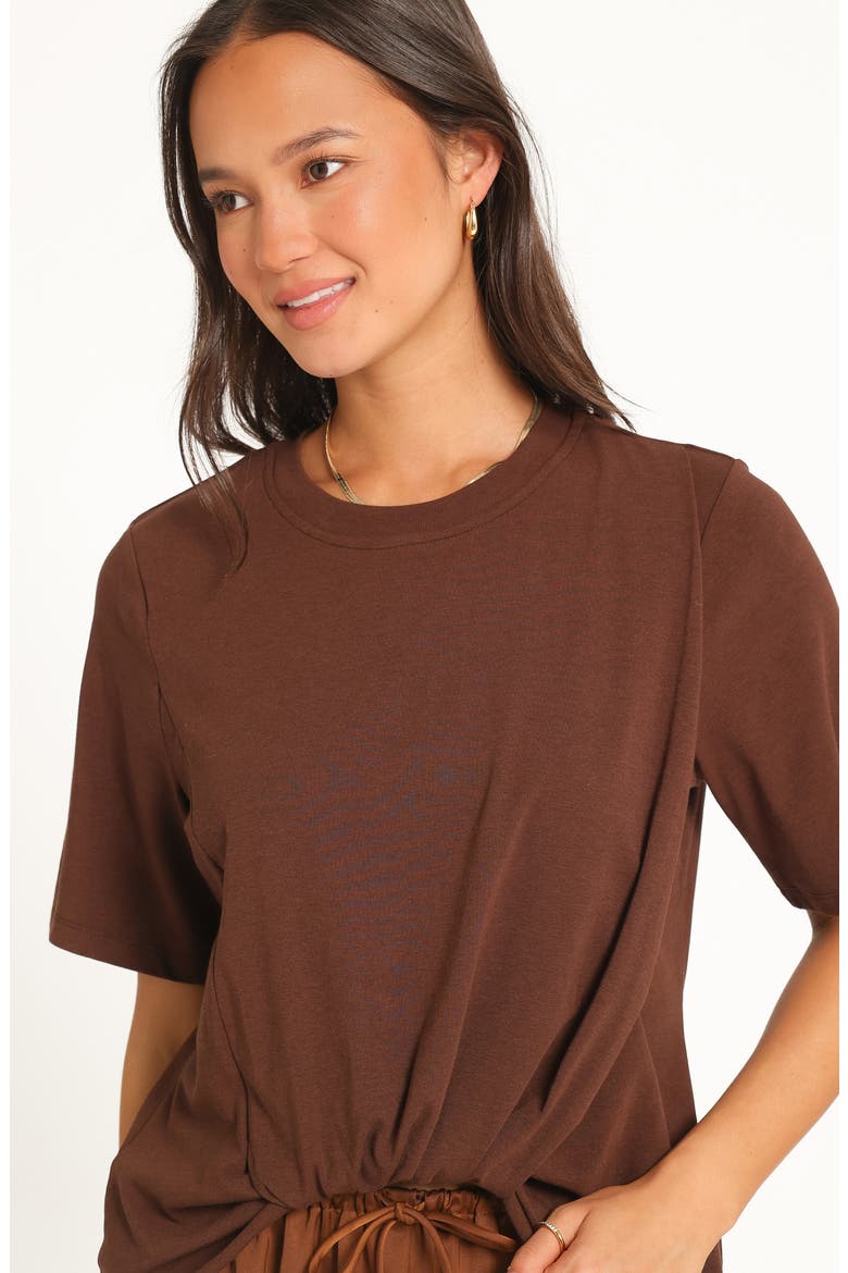 Landon Cotton Blend Knit T-Shirt, Alternate, color, CHOCOLATE