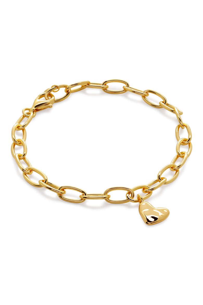 Heart Charm Bracelet, Main, color, GOLD