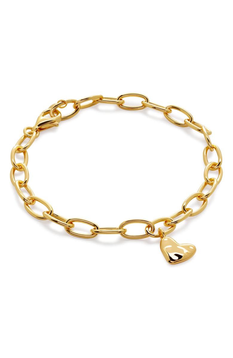 Monica Vinader Heart Charm Bracelet, Main, color, Gold