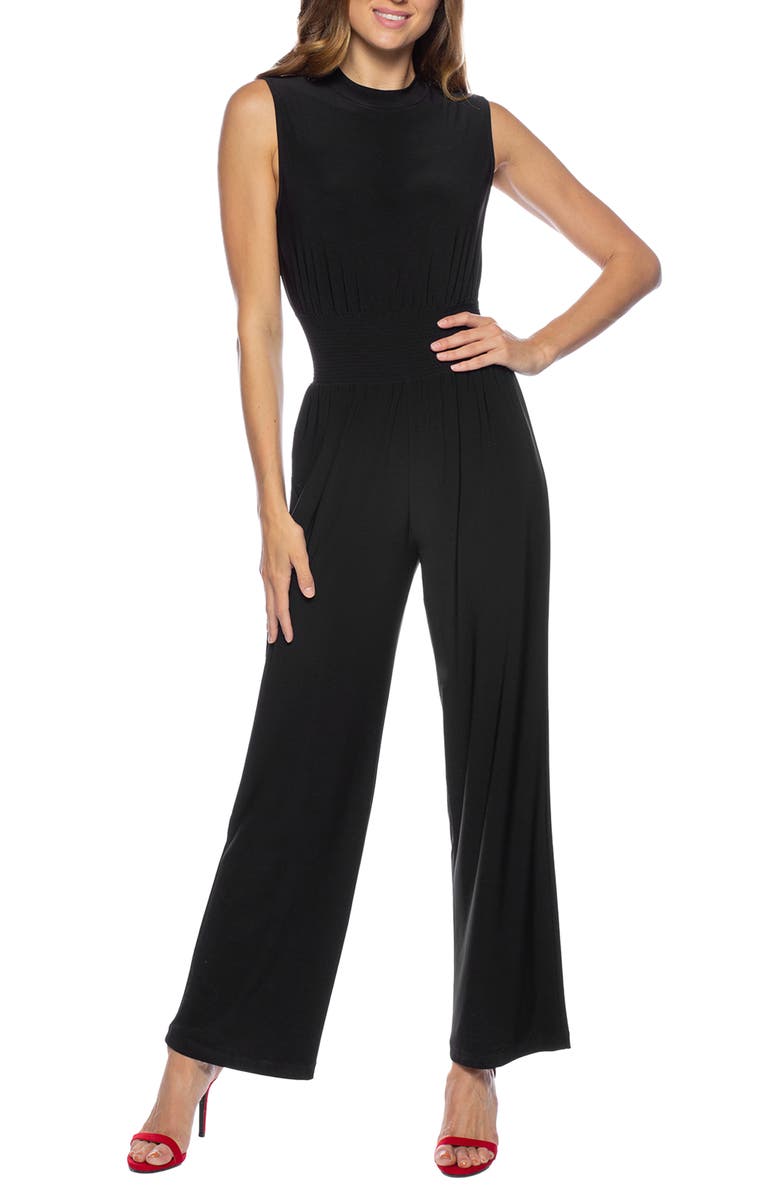 Marina Sleeveless Smocked Jersey Jumpsuit, Main, color,