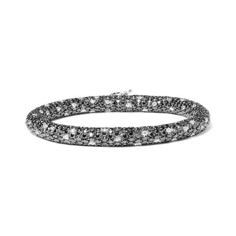 18K Gold 20.0 Cttw Diamond Eternity Snake Skin Tennis Bracelet
