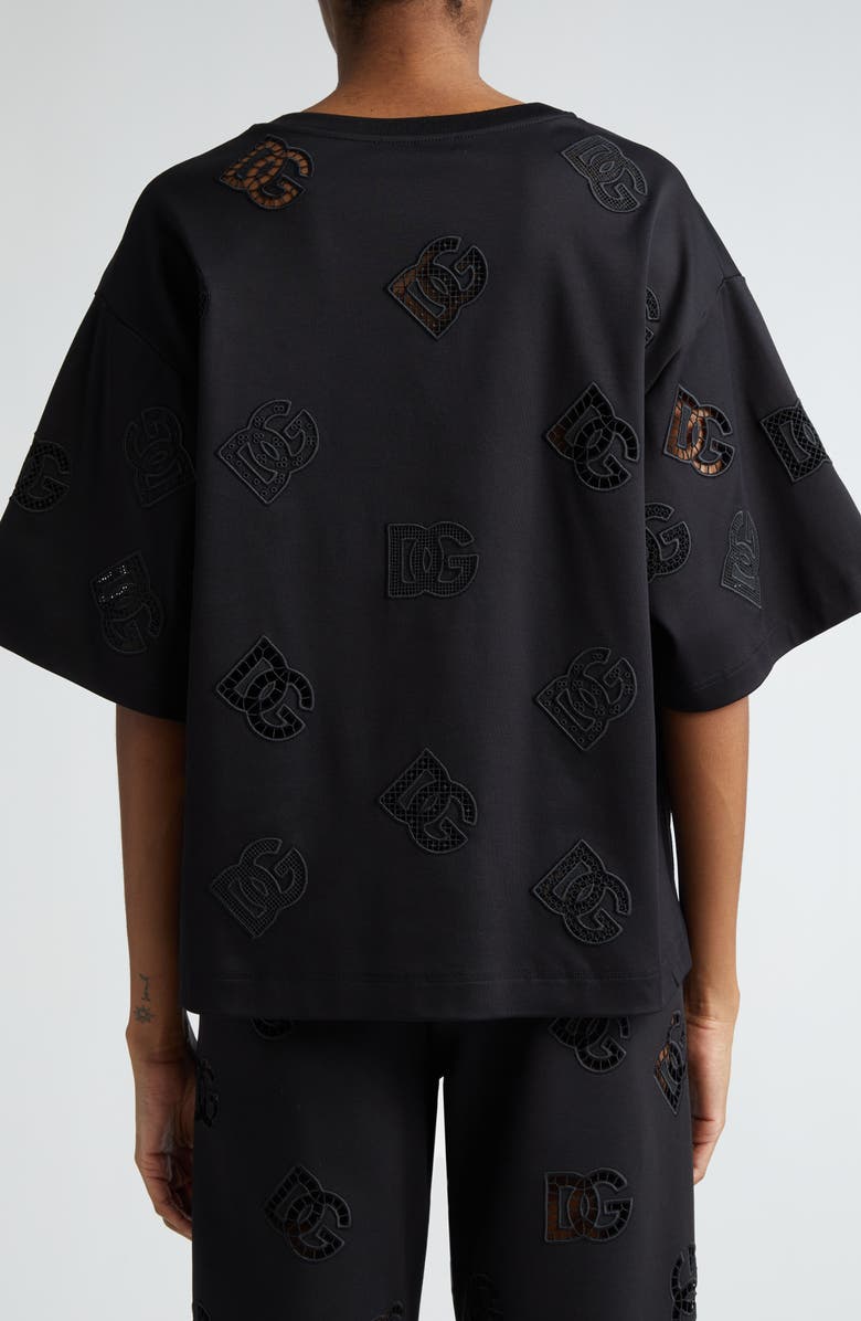 Dolce&Gabbana Logo Appliqué Oversize T-Shirt, Alternate, color, 