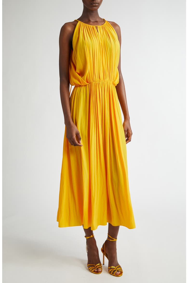 Meredith Pleated Sleeveless Dress, Main, color, MANGO