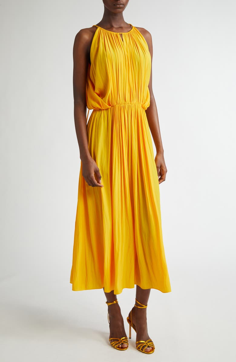 A.L.C. Meredith Pleated Sleeveless Dress, Main, color, Mango