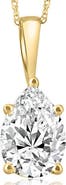 Bliss Diamond Certified 3Ct Pear Shape Solitaire Lab Grown Diamond Pendant Gold Necklace