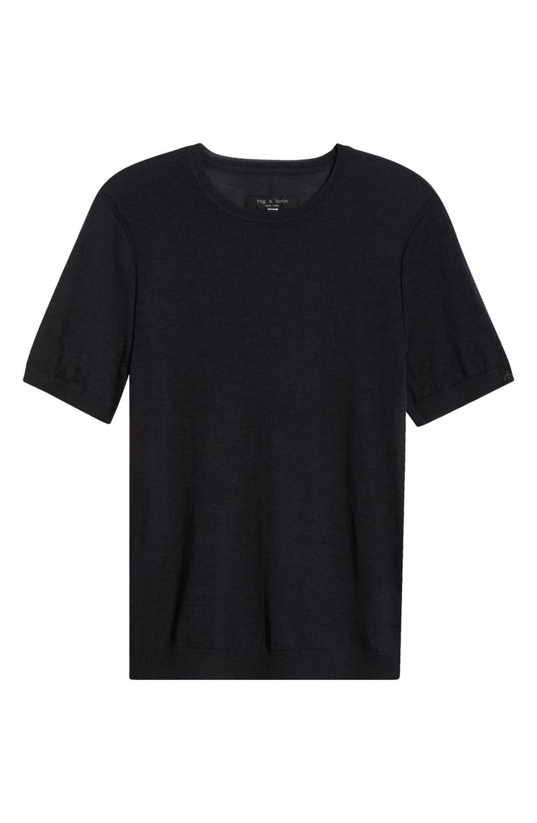 rag & bone Aulton Short Sleeve Wool Blend Sweater, Alternate, color, Charcoal