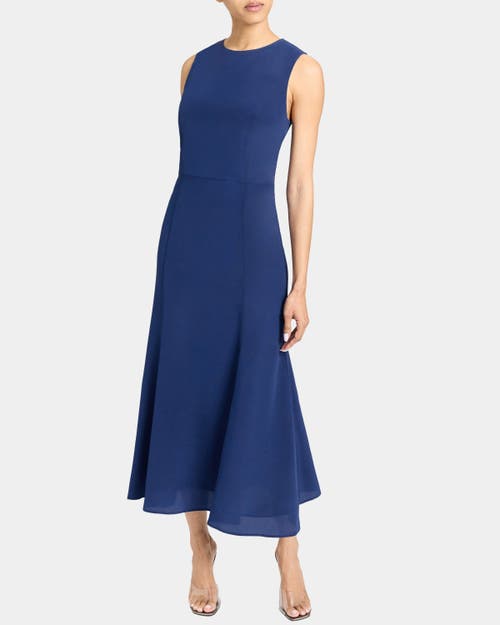 Santorelli Rosalia Sleeveless Midi Dress In Silk Crepe De Chine