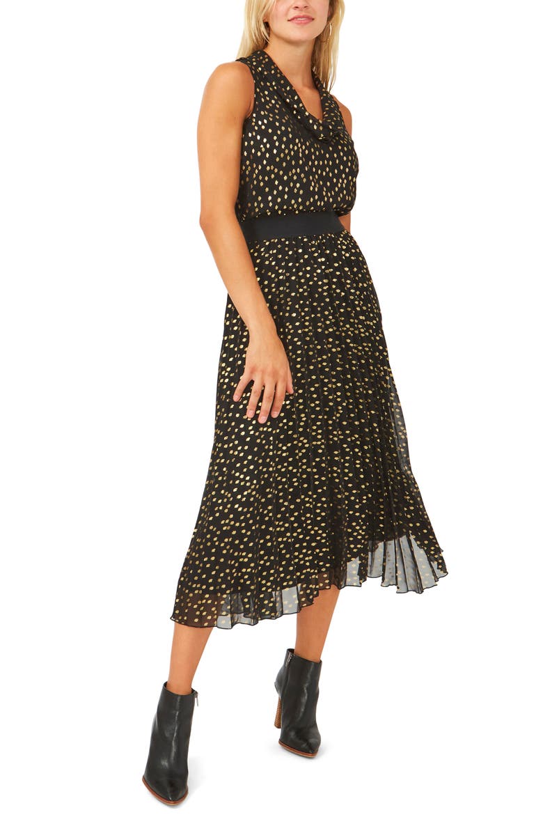 Vince Camuto Foil Dot Chiffon Skirt, Alternate, color,