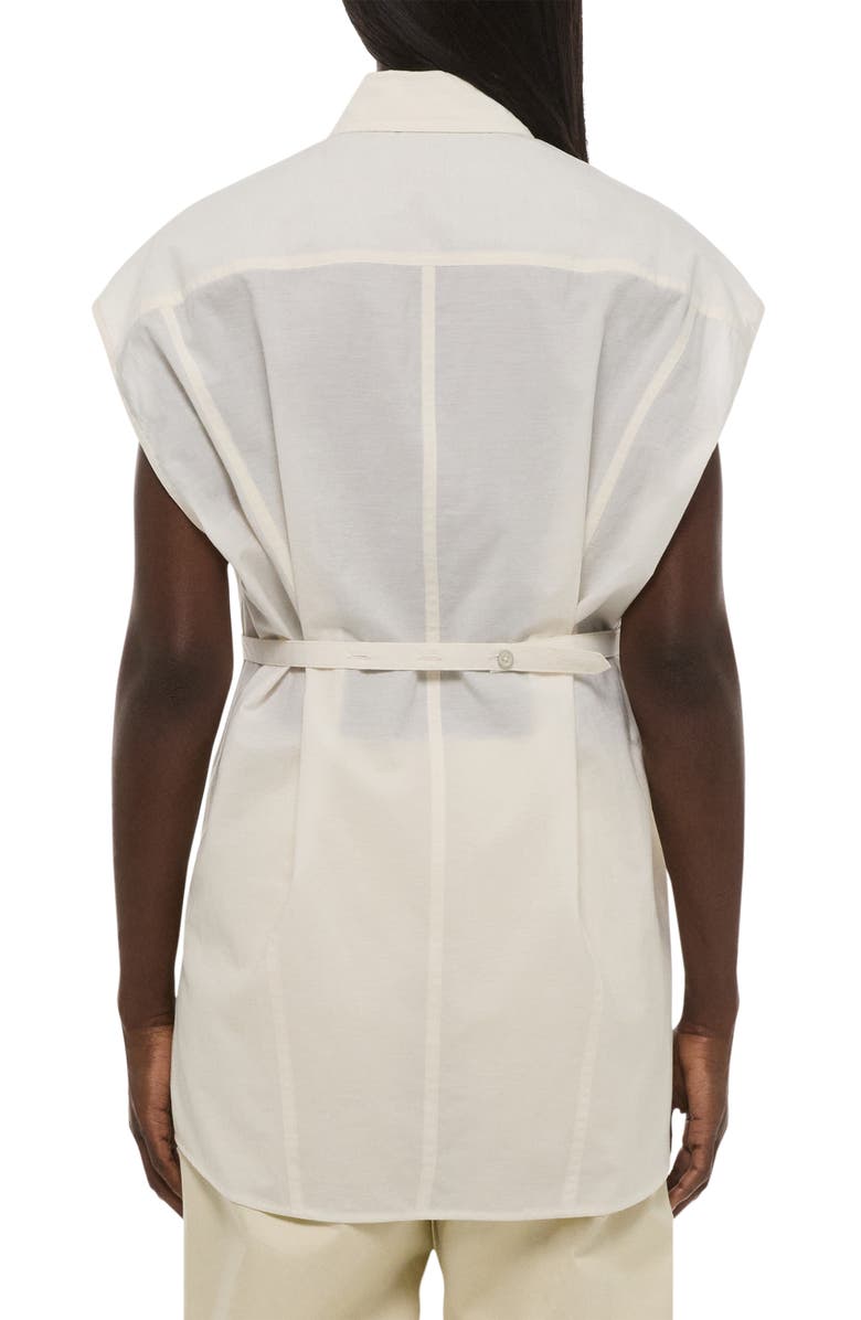 Helmut Lang Cap Sleeve Woven Shirt, Alternate, color, 