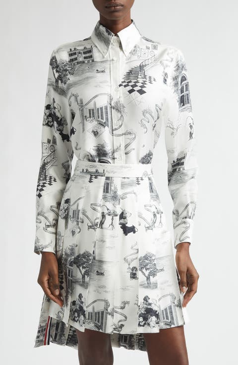 Hector Toile Silk Twill Button-Down Shirt