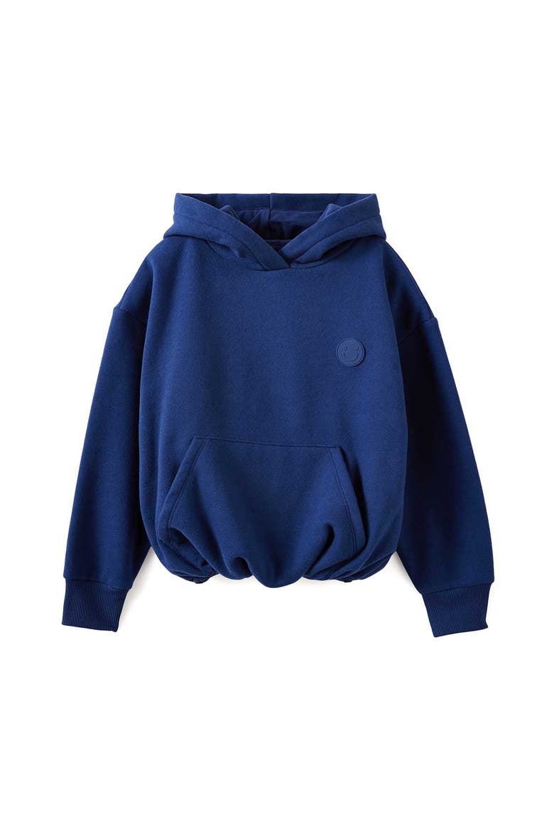 Kid's Sienna Bubble Hem Oversized Hoodie, Main, color, Denim Navy Badge
