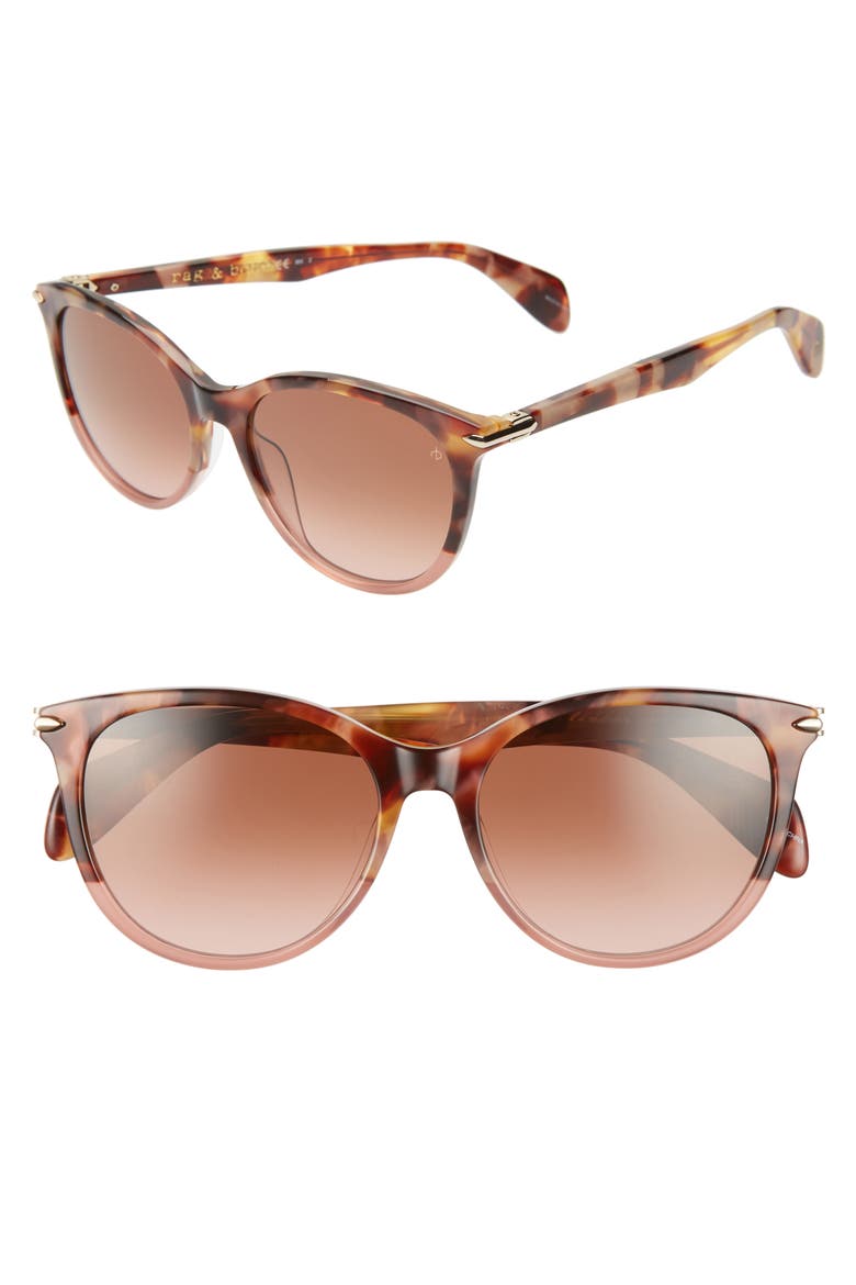 54mm Round Cat Eye Sunglasses, Main, color, PINK HAVANA