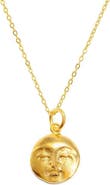 Ottoman Hands Moon Face Pendant Necklace