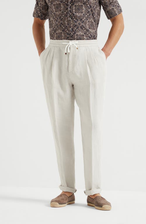 Brunello Cucinelli Leisure Fit Trousers With Drawstring In Yuta