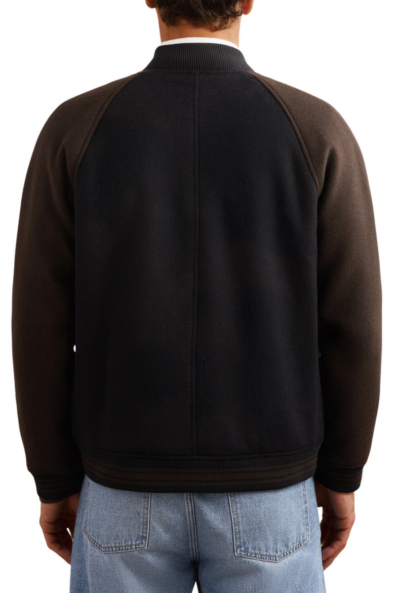 Rylan Wool Blend Jacket, Alternate, color, NAVY/BROWN