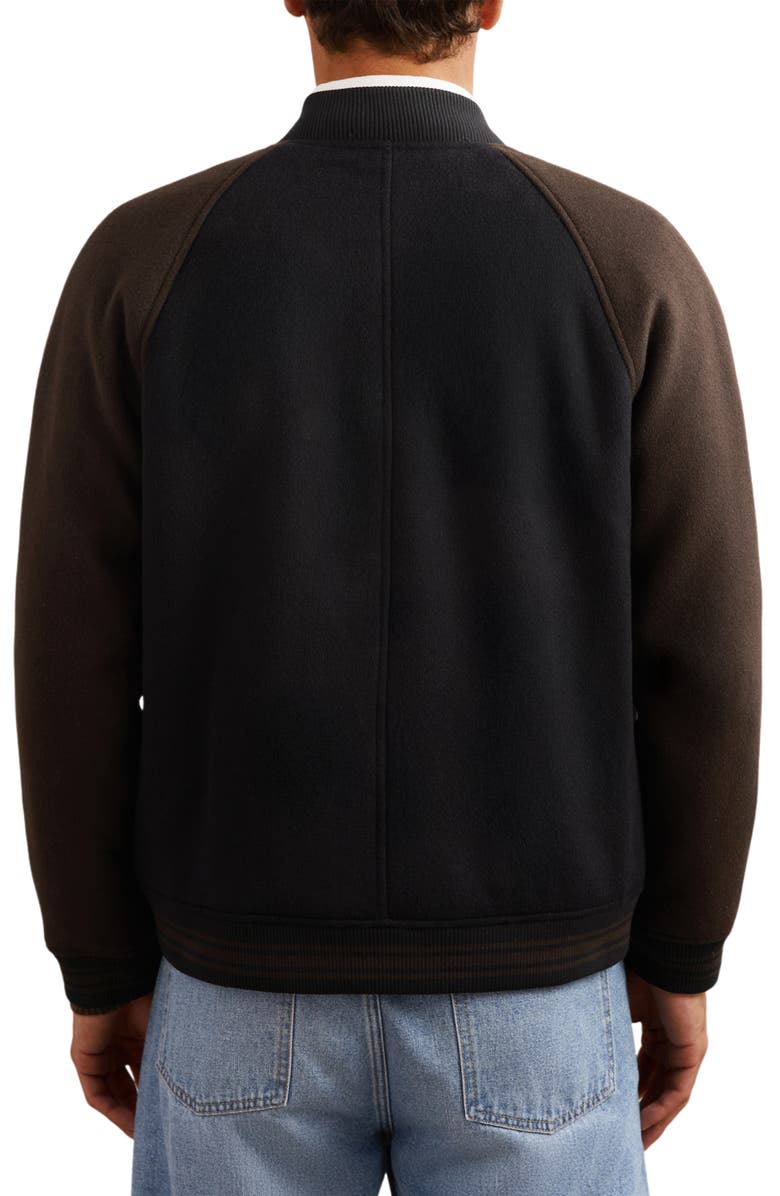 Reiss Rylan Wool Blend Jacket, Alternate, color, Navy/Brown