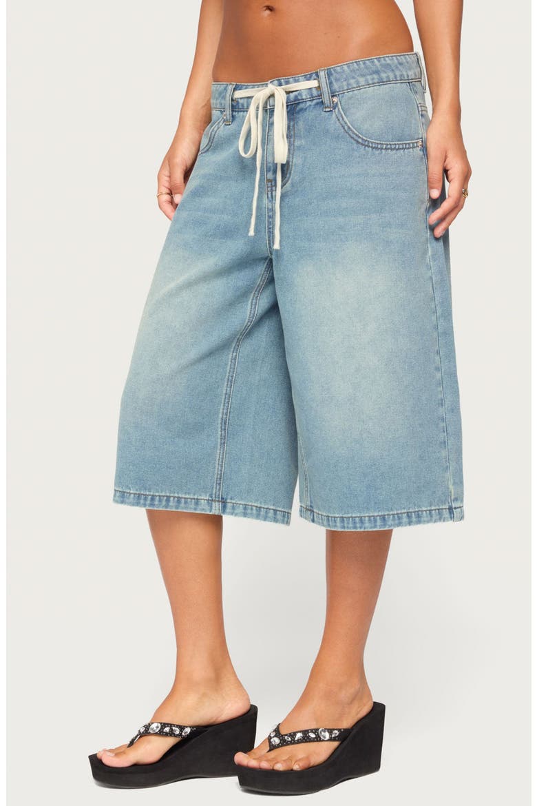 Jaci Drawstring Bermuda Shorts, Alternate, color, BLUE-WASHED