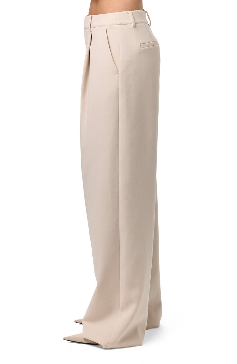 Naked Wardrobe Pleated Wide Leg Pants, Alternate, color, Melange Beige