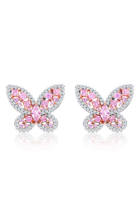 Pavé Butterfly Stud Earrings