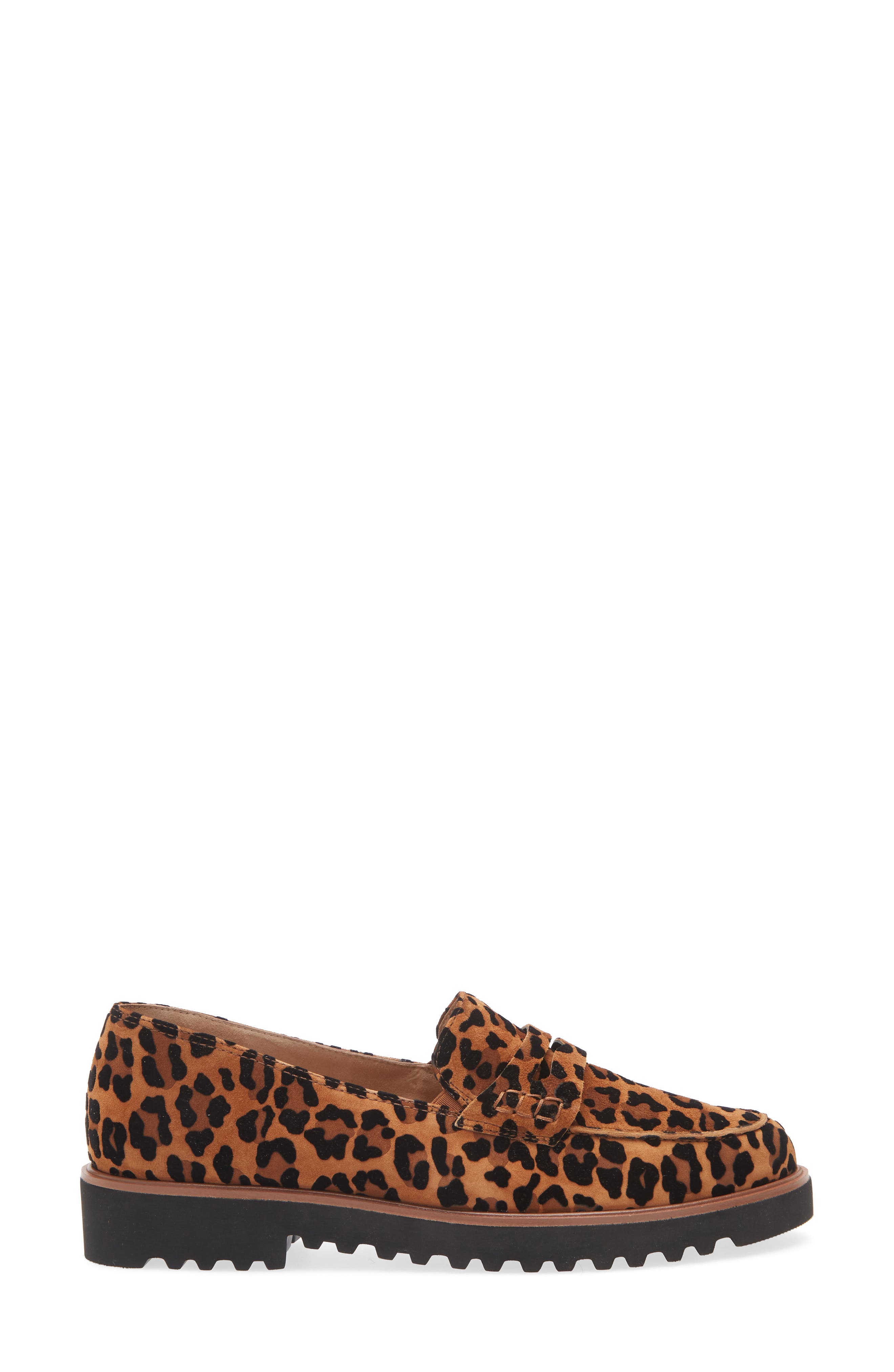 Paul Green Zelda Leopard Print Lug Sole Loafer, Alternate, color, Leo Sisal Velvet