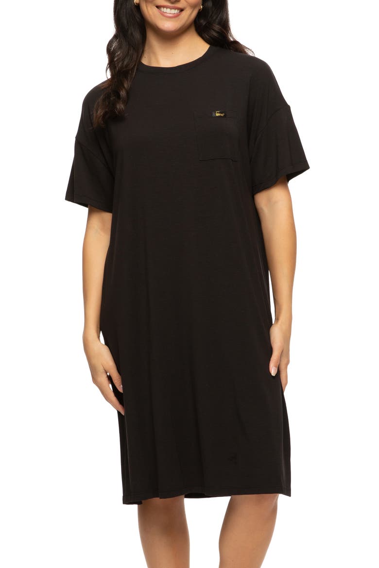 Lena Sleep Shirt, Main, color, BLACK