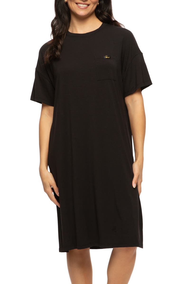 Felina Lena Sleep Shirt, Main, color, Black