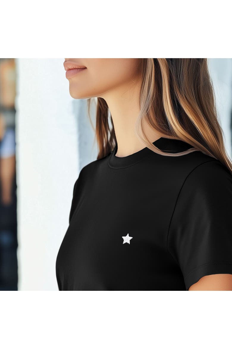 Womens Lil Star Lightweight Jersey Tee, Alternate, color, Black