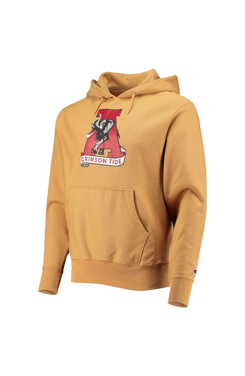 Champion Men's Champion Gold Alabama Crimson Tide Vintage Washed Reverse Weave Pullover Hoodie, Alternate, color, 