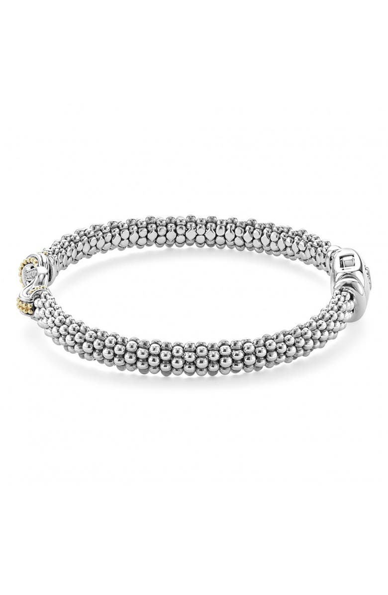 LAGOS Newport Diamond Knot Bracelet, Alternate, color, Silver