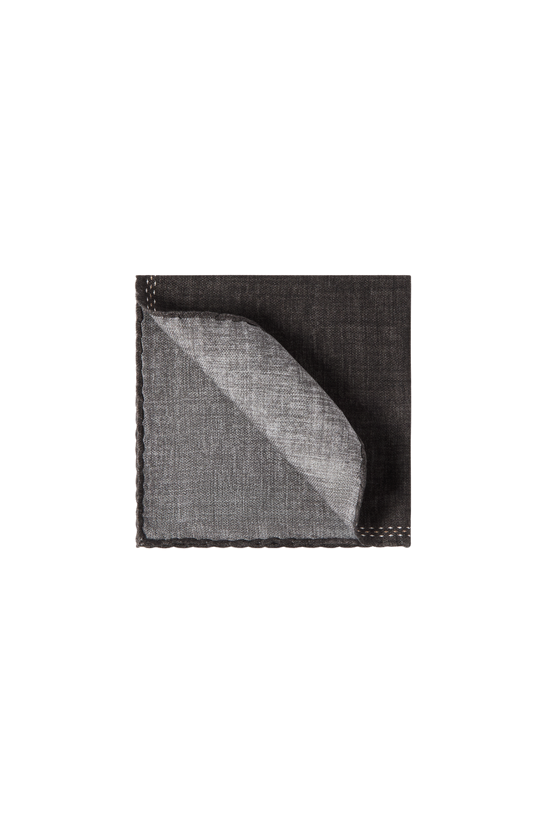 Silk pocket square with printed logo, Alternate, color, Dark Grey