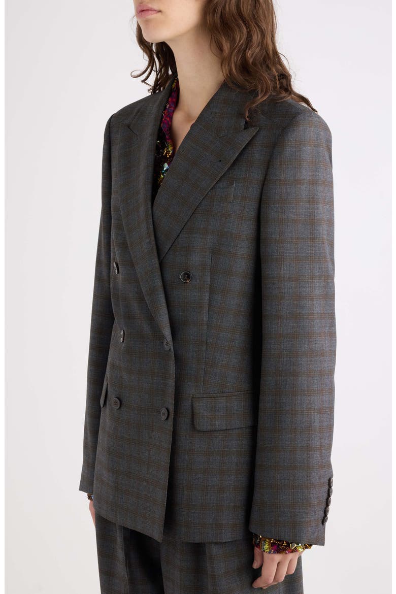Barrysta Abstract Check Wool Blazer, Alternate, color, BROWN