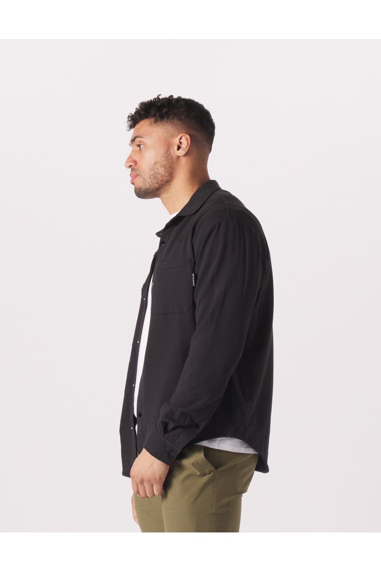 Trek Button Front Shirt, Alternate, color, Black